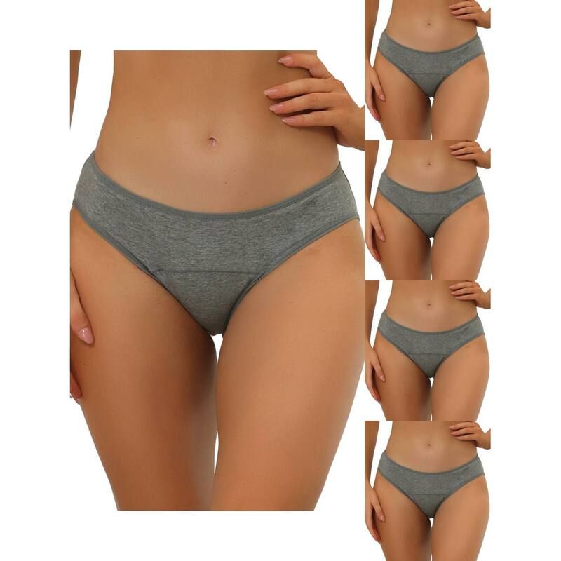 アレグラ ケー レディース アンダーウェア パンツ プラスサイズ ALLEGRA K 5 Packs Womens Underwear Midwaisted Hipster Panties Available In Plusize Gray グレー 11,701円