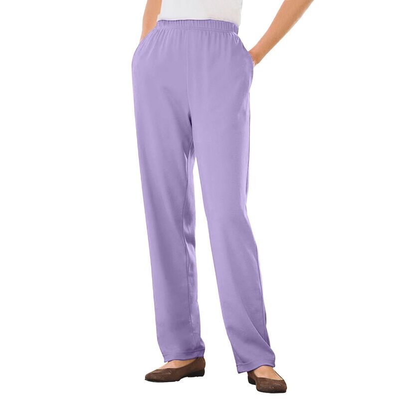 ウーマン ウィズイン レディース ボトムス カジュアルパンツ プラスサイズ プチ ニット Woman Within Plusize Petite 7Day StraightLeg ElasticWaistretchy Knit Pant Soft Iris 8,985円