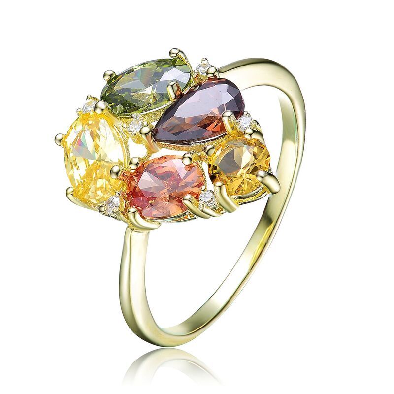 アンブランデッド レディース アクセサリー リング Unbranded 18k Gold Over Silver Multicolored Cubic Zirconia Cocktail Ringold Tone Multi ゴールド