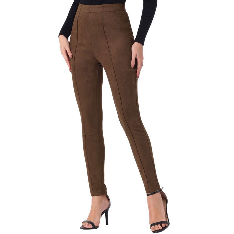 アレグラ ケー レディース ボトムス カジュアルパンツ ベルベット ALLEGRA K Womens Velvet Elastic Waist Side Zipper Narrow Leg Casual Pants Coffee コーヒー