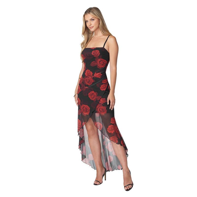 ベベ レディース トップス ワンピース Womens bebe HiLow Hem Wrap Tube Dress Black Red ブラック