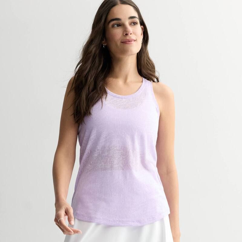 Tek Gear レディース トップス Tシャツ Womens Tek Gear Essential Racerback Tank Topurple Swirl Burnout パープル