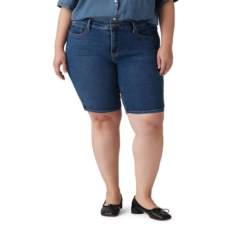 リーバイス レディース ボトムス ハーフパンツ・ショーツ プラスサイズ ショートパンツ デニム Plusize Levishaping Denim Bermuda Shorts Clever Girl デニム