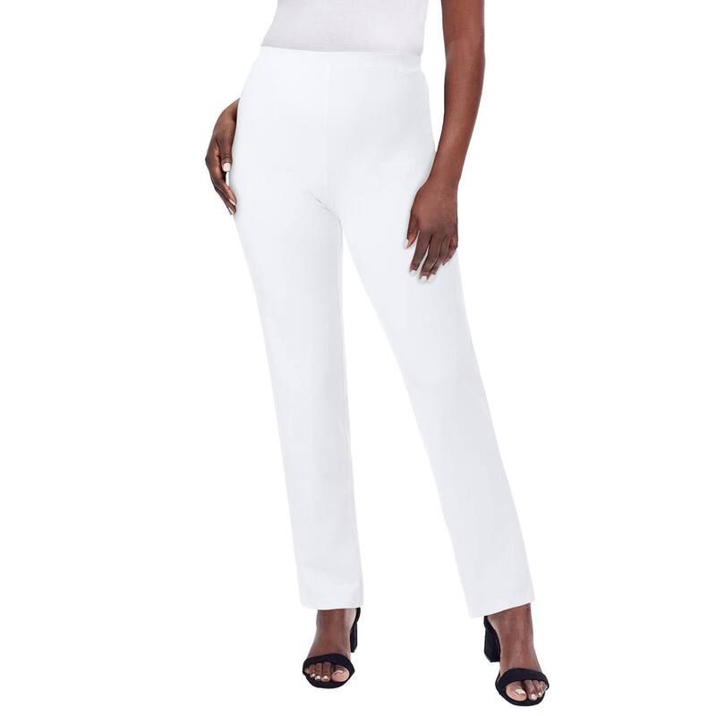 ジェシカロンドン レディース ボトムス カジュアルパンツ プラスサイズ コットン Jessica London Womens Plusizeveryday Stretch Cotton Straight White ホワイト