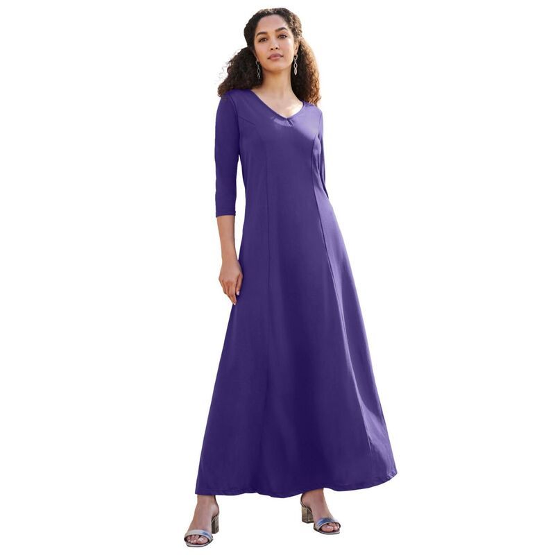 ジェシカロンドン レディース トップス ワンピース プラスサイズ マキシ Jessica London Womens Plusize DoubleV Maxi Dress Midnight Violet バイオレット