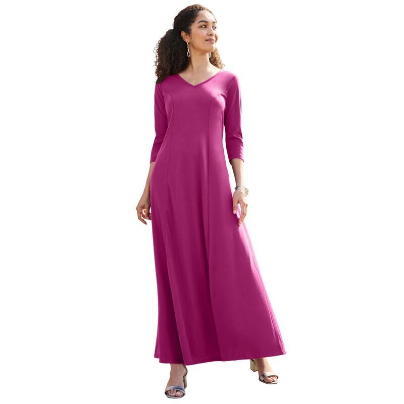 ジェシカロンドン レディース トップス ワンピース プラスサイズ マキシ Jessica London Womens Plusize DoubleV Maxi Dress Raspberry