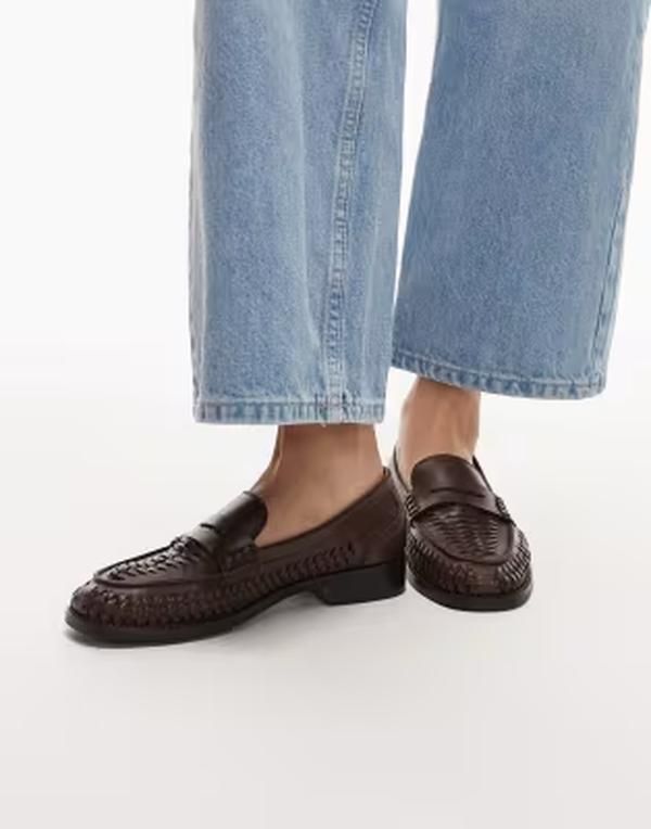 ブロンクス レディース シューズ スリッポン・ローファー レザー Bronx Zurii woven detailoafers in leather chocolate チョコレート