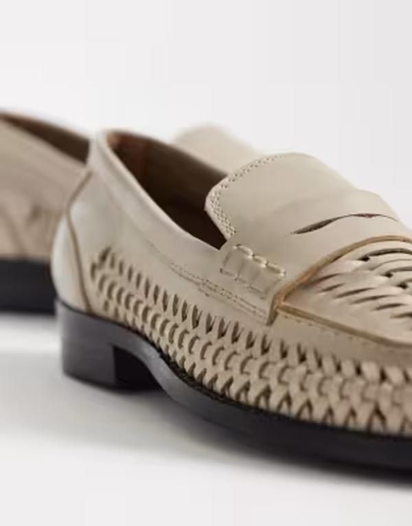 ブロンクス レディース シューズ スリッポン・ローファー レザー Bronx Zurii woven detailoafers in leather Offwhite オフホワイト