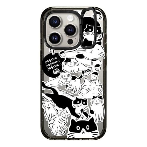 CASETiFY インパクトリングスタンド MagSafe対応 iPhone 15 Pro ケース [MIL規格準拠 (3x MIL-STD-810G) / 2mからの落下試験をクリア / MagSafe に対応] - Meow! Meow! Meow! ｍａ