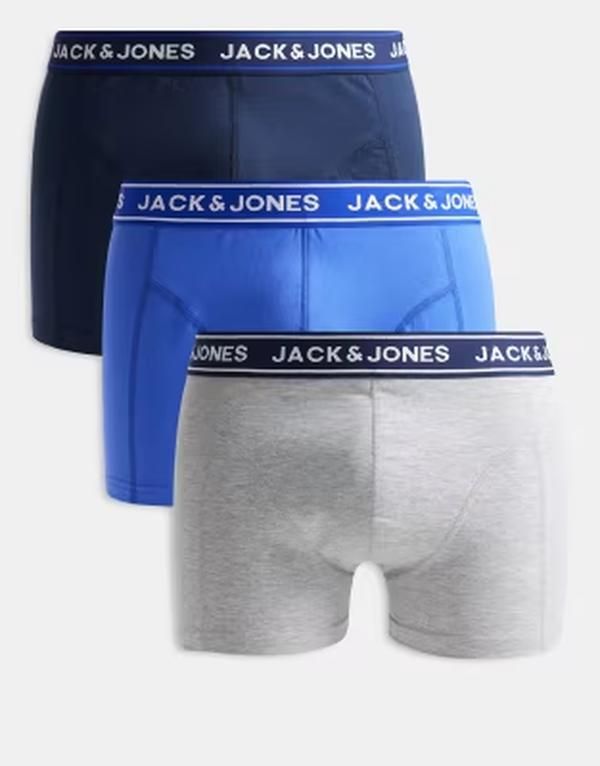 ジャック アンド ジョーンズ メンズ アンダーウェア トランクス Jack Jones 3 pack trunks mix Dazzling Blue ブルー