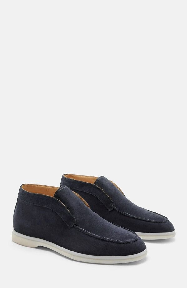 スカロッソ メンズ シューズ ブーツ・レインブーツ SCAROSSO Leonardo Boots Blue Suede ブルー