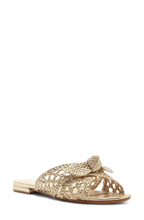 アレクサンドラバードマン レディース シューズ サンダル Alexandre Birman Belinda Woven Slide Sandal Golden