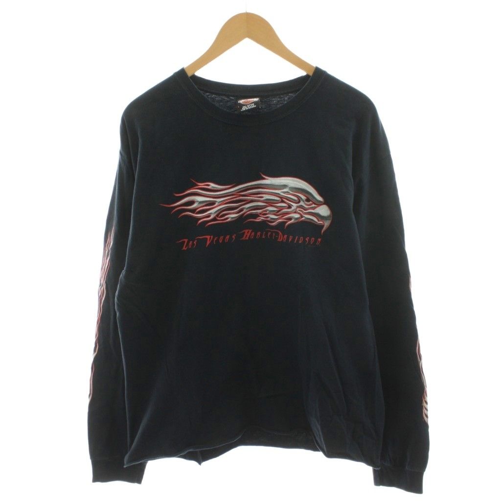 Harley-Davidson ブラック長袖カットソー Fashion Mens 【公式通販】
