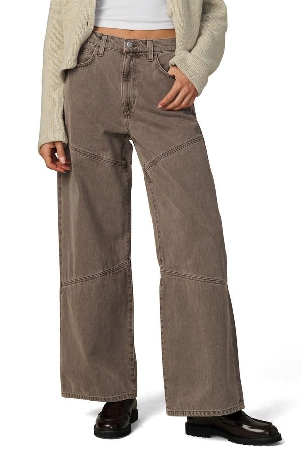 ジョーズ レディース ボトムス デニムパンツ ワイドレッグ ハイウエスト ジーンズ Joes The Harlowe Seamed High Waist Wide Leg Jeans Tiramisu