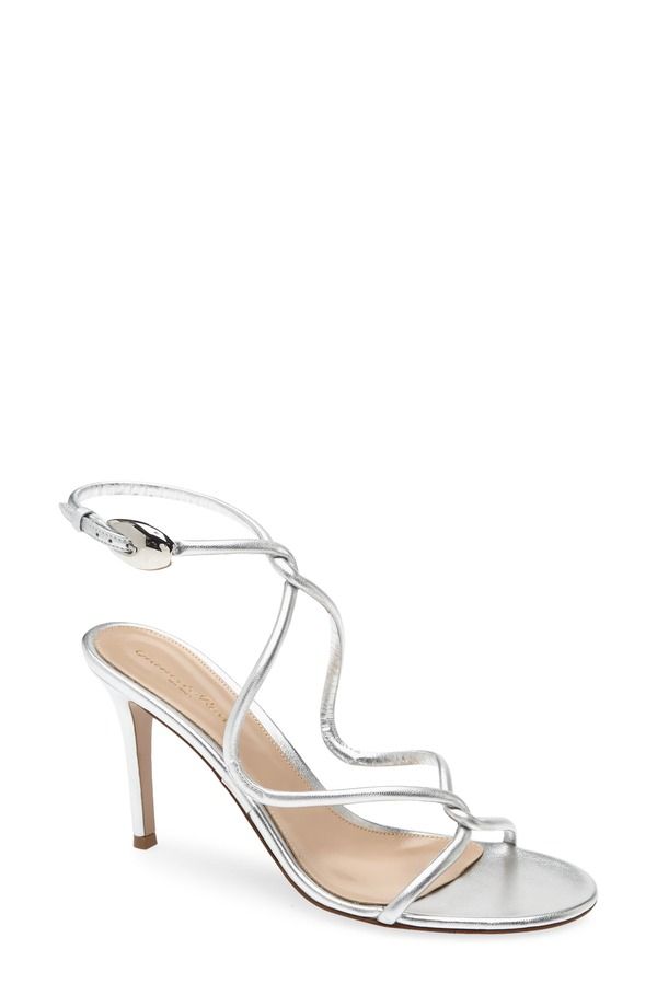 ジャンヴィト ロッシ レディース シューズ サンダル Gianvito Rossi Black Mamba Sandal Silver Trasp シルバー