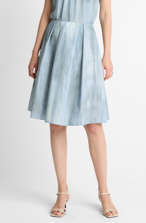 ヴィンス レディース ボトムスカート プリーツ コットン Vince Pleated Cotton Skirt Azura Wash