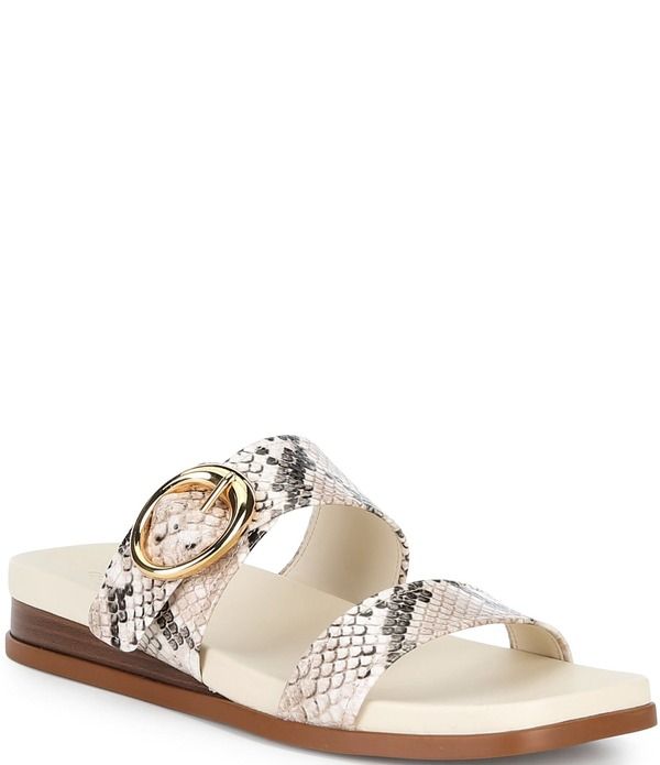 コールハーン レディース シューズ サンダル プリント レザー Cole Haan Oaklynn Double Band Snake Print Leather Footbed Sandals Mojave Snake Print
