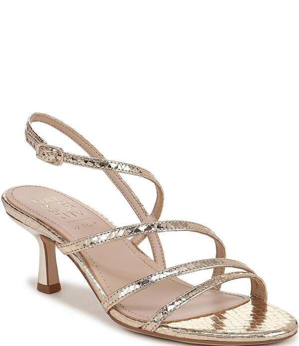 ナチュライザー レディース シューズ サンダル トール レザー Naturalizer Tiffi Strappy Metallic Snakembossed Leather Dressandals Light Champagne シャンパン