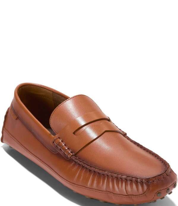 コールハーン メンズ シューズ スリッポン・ローファー レザー Cole Haan Mens Hall Grand Leather Penny Driving Loafers British TanJava タン