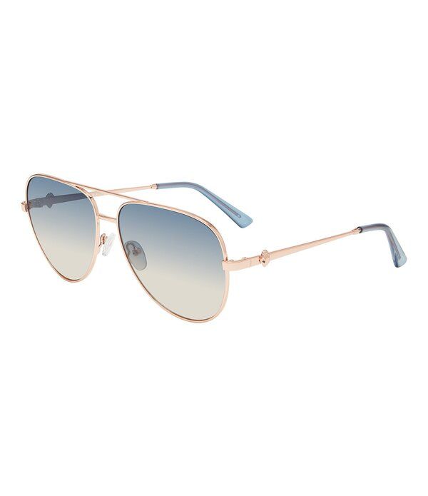 カートジェイガーロンドン レディース アクセサリー サングラス・アイウェア Kurt Geiger London Womens KGL1001 62mm Aviator Sunglasses Gold CopperBlue Peach ブルー