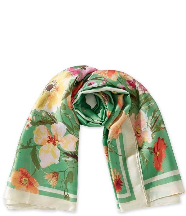 ヴィンスカムート レディース アクセサリー マフラー・ストール・スカーフ Vince Camuto Flower Meadow Square Scarf Green Multi グリーン 11,385円