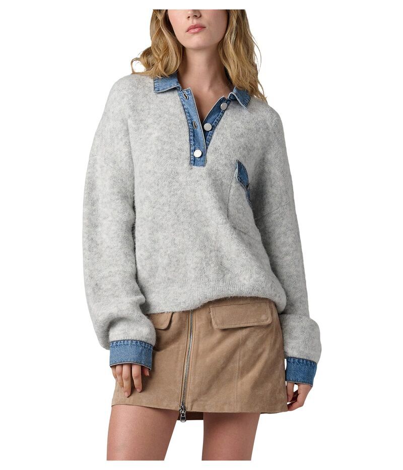 ブランクニューヨーク レディース アウター ニット・セーター Blank NYC Rain Or Shine Sweater GreyBlue グレー