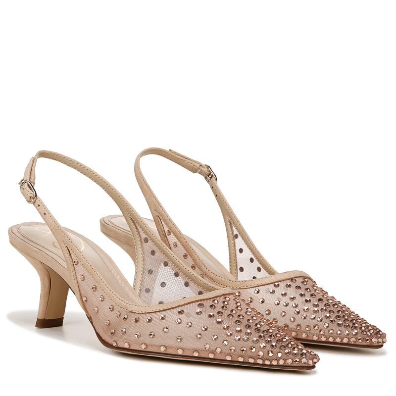 サムエデルマン レディース シューズ ヒール メッシュ Sam Edelman Bianka Sling Mesh Beechwood Glitz Mesh