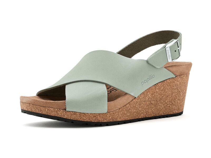 ビルケンシュトック レディース シューズ ヒール レザー Birkenstock Samira Wedge Nubuck Leather Pure Sage セージ