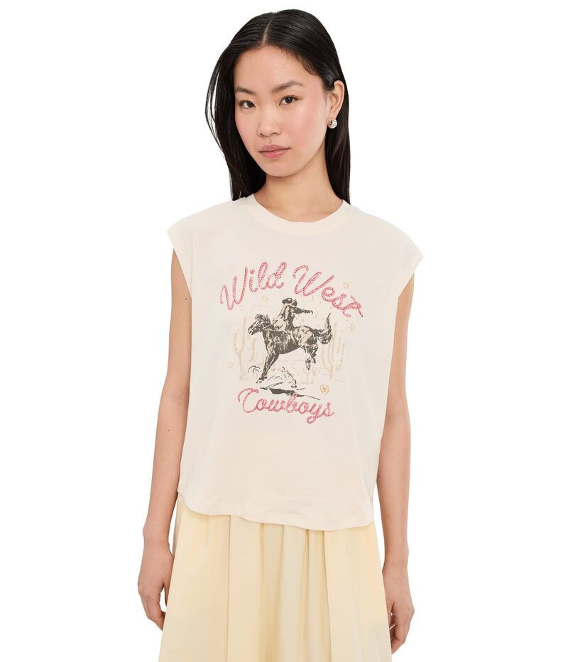 アリアト レディース トップス シャツ クロップド Ariat Wild West Cropped Tshirt Sea Salt 9,235円