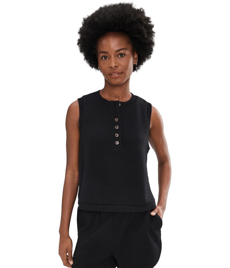バーレイ レディース トップス シャツ Varley Marla Button Placketank Black ブラック