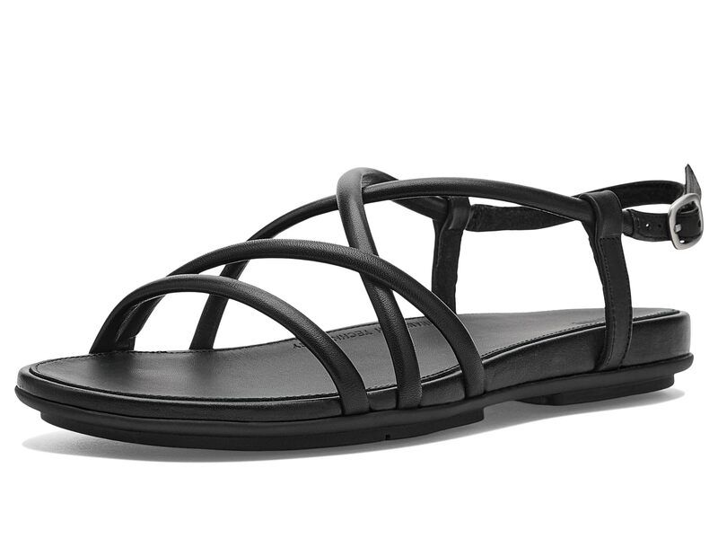 フィットフロップ レディース シューズ サンダル レザー FitFlop Gracie Leather Strappy BackStrap Sandals All Black ブラック