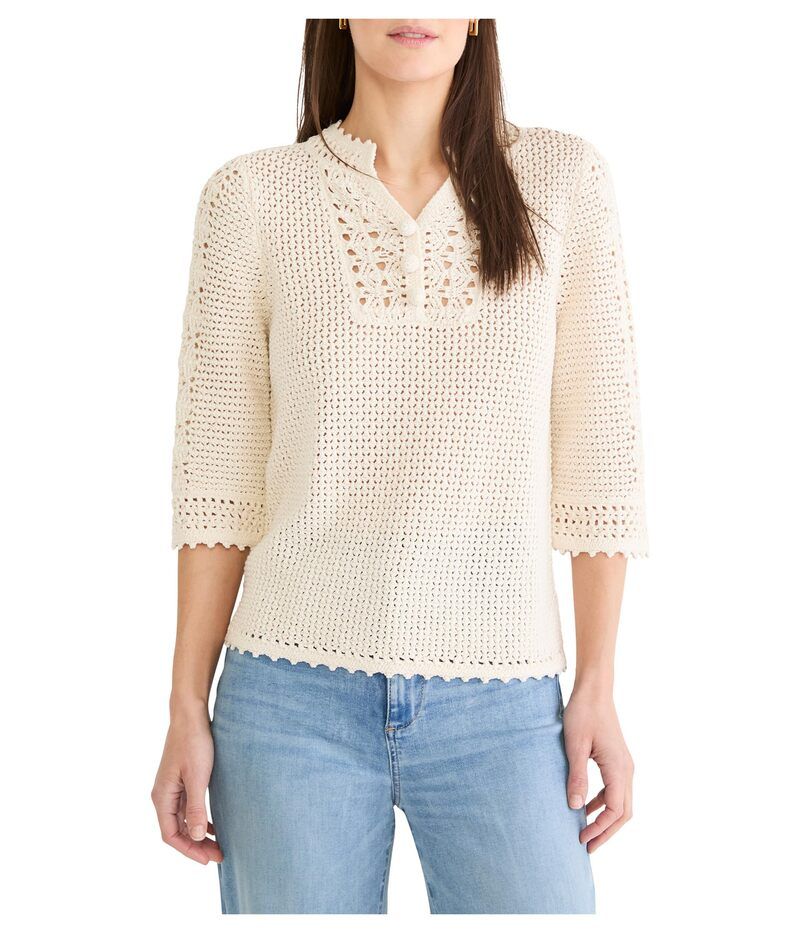 ニックプラスゾーイ レディース アウター ニット・セーター メッシュ NICZOE Crochet Mesh Sweater Classicream クリーム 30,420円