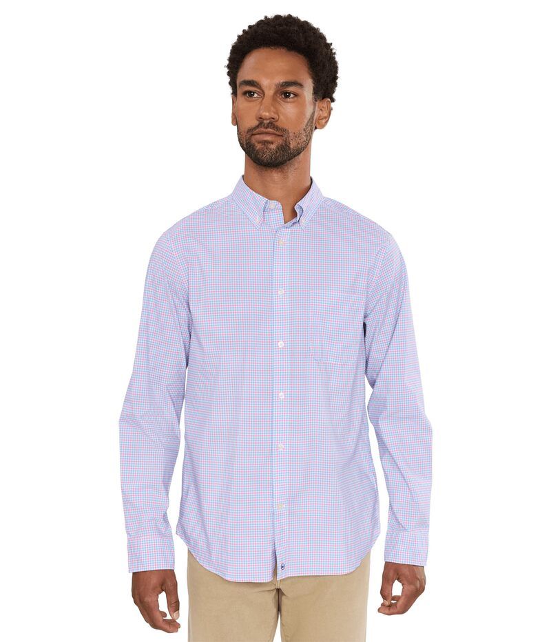 ヴァインヤードヴァインズ メンズ トップス シャツ コットン Vineyard Vines Catamaran Check Performance Cotton Shirt Bahama Breeze チェック