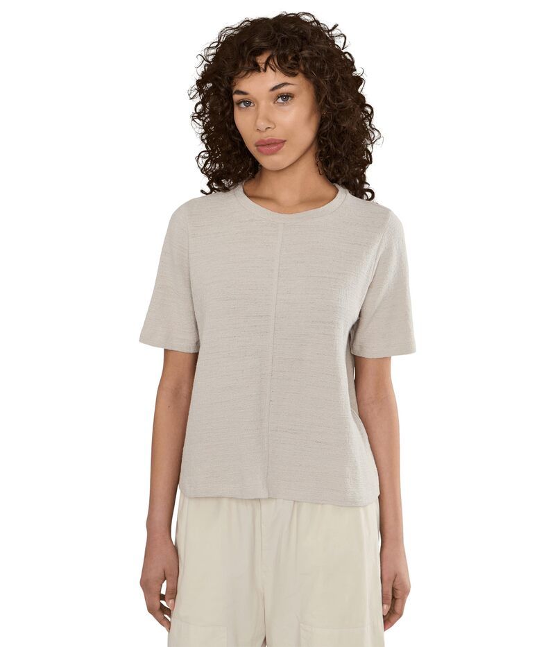 エイリーンフィッシャー レディース トップス シャツ クルーネック コットン Eileen Fisher Organicotton Jacquard Crew Neck Top Chalk チョーク