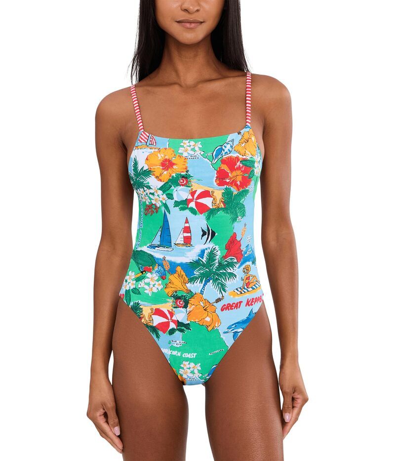 シーフォリー レディース 水着 上下セット Seafolly Vivacation Square Neck OnePiece Powder Blue ブルー
