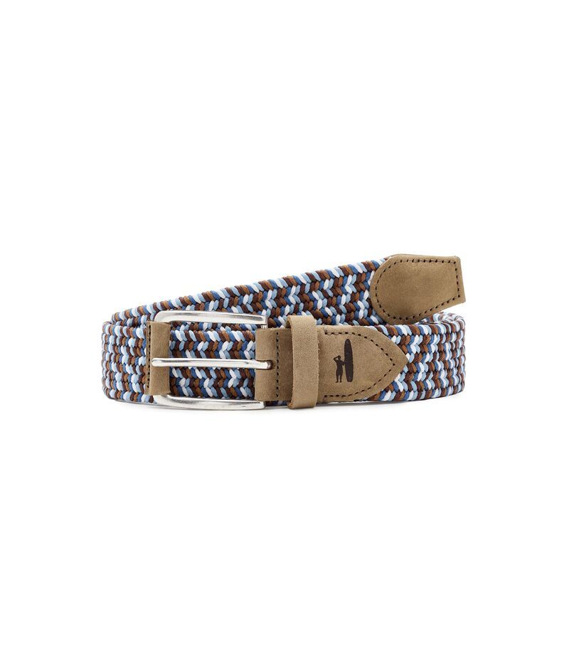 ジョニー オー メンズ アクセサリー ベルト コットン johnnieO Cotton Stretch BrownBlue ブルー