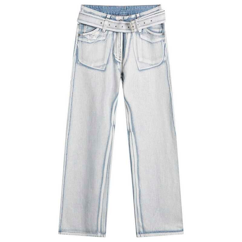 アクネ ストゥディオズ レディース ボトムス デニムパンツ ジーンズ Acne Studios Page Blue Shadow Belted Jeans Blue White ホワイト