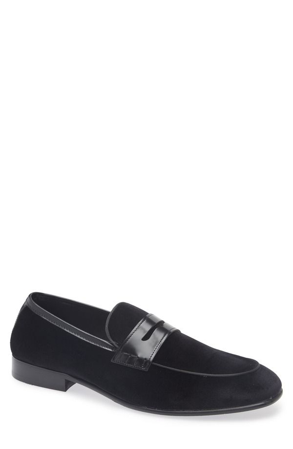 スティーブ マデン メンズ シューズ スリッポン・ローファー Tシャツ Steve Madden Santee Penny Loafer Black ブラック
