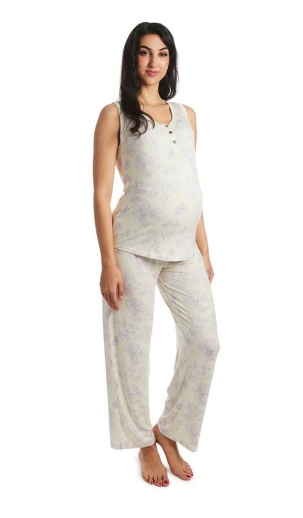 エヴァリーグレー レディース アンダーウェア ナイトウェア マタニティ Everly Grey Joy During After 2Piece MaternityNursing Sleep Set Bali