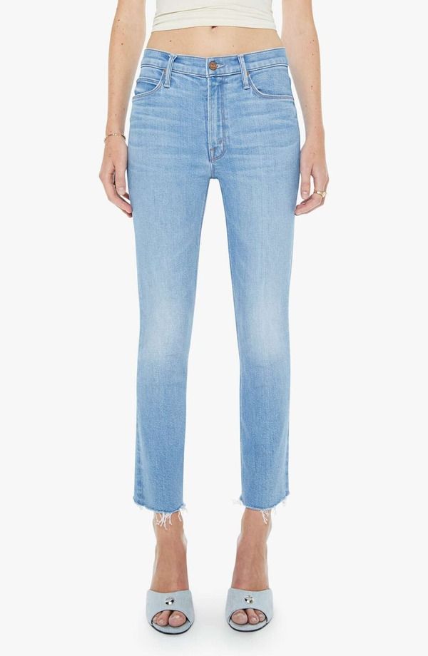 マザー レディース ボトムス デニムパンツ ストレート ジーンズ MOTHER The Dazzleraw Hemid Rise Crop Slim Straight Leg Jeansatisfyour Cravings