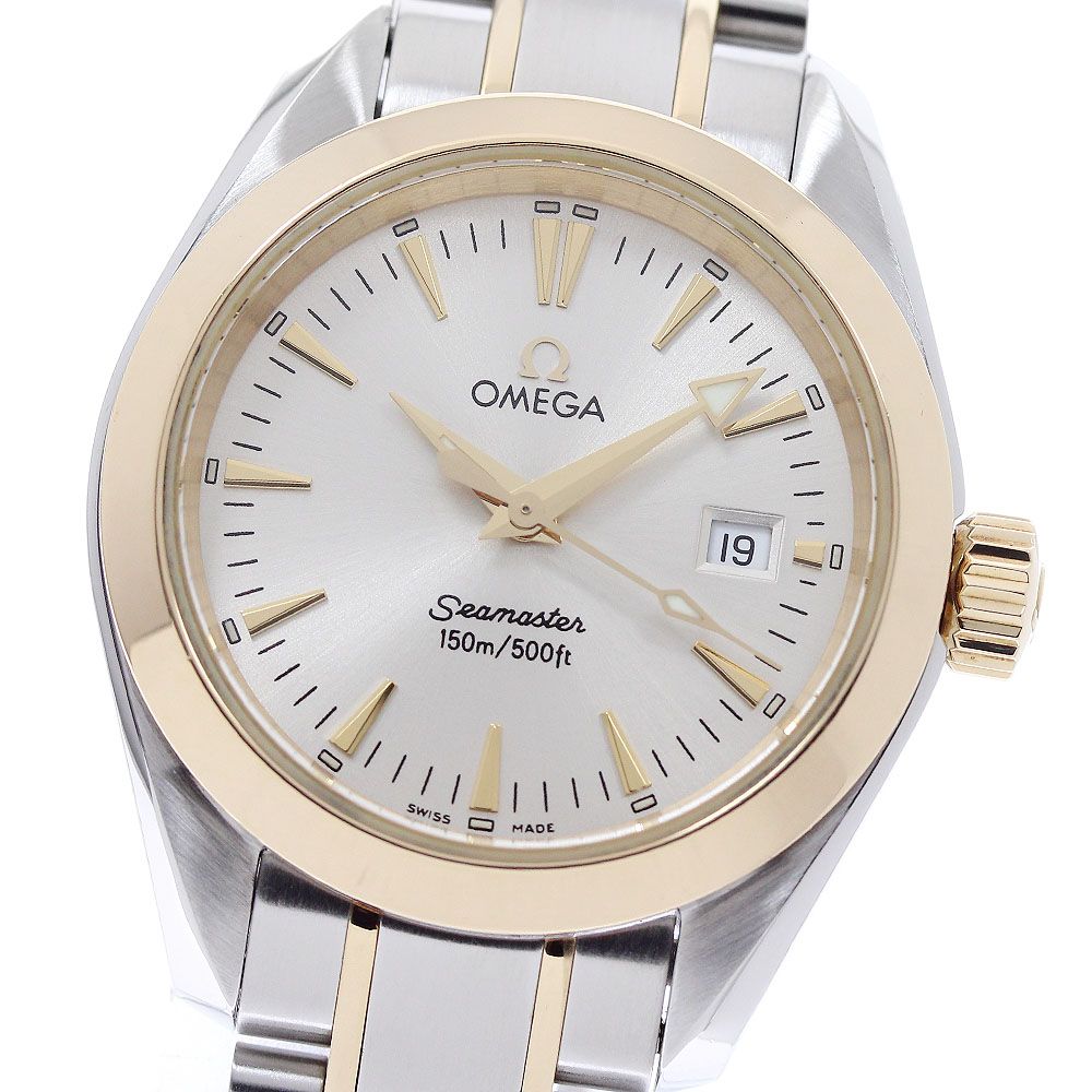 オメガ OMEGA 2377.30 シーマスター アクアテラ 150M YGコンビ クォーツ レディース 良品 箱・保証書付き_952279