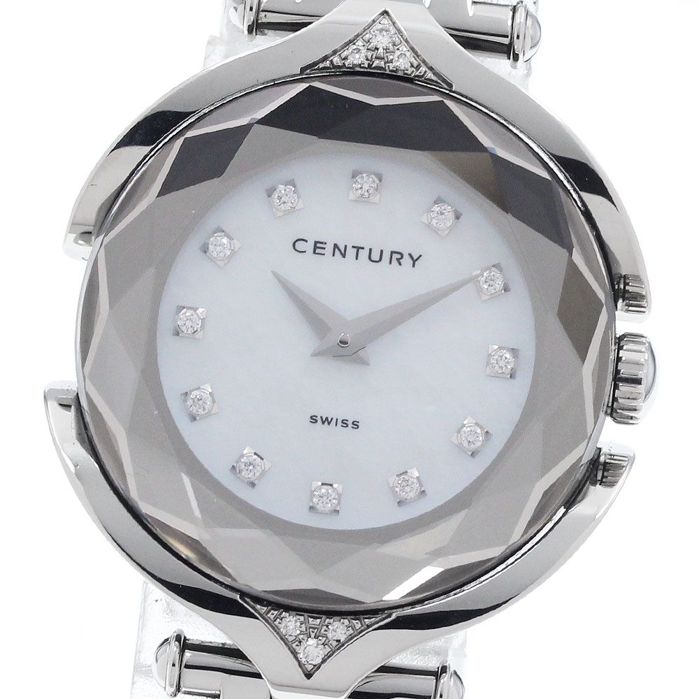 センチュリー CENTURY 632.7.S.12.16.SK アフィニティー 12Pダイヤ クォーツ レディース 美品 _958740