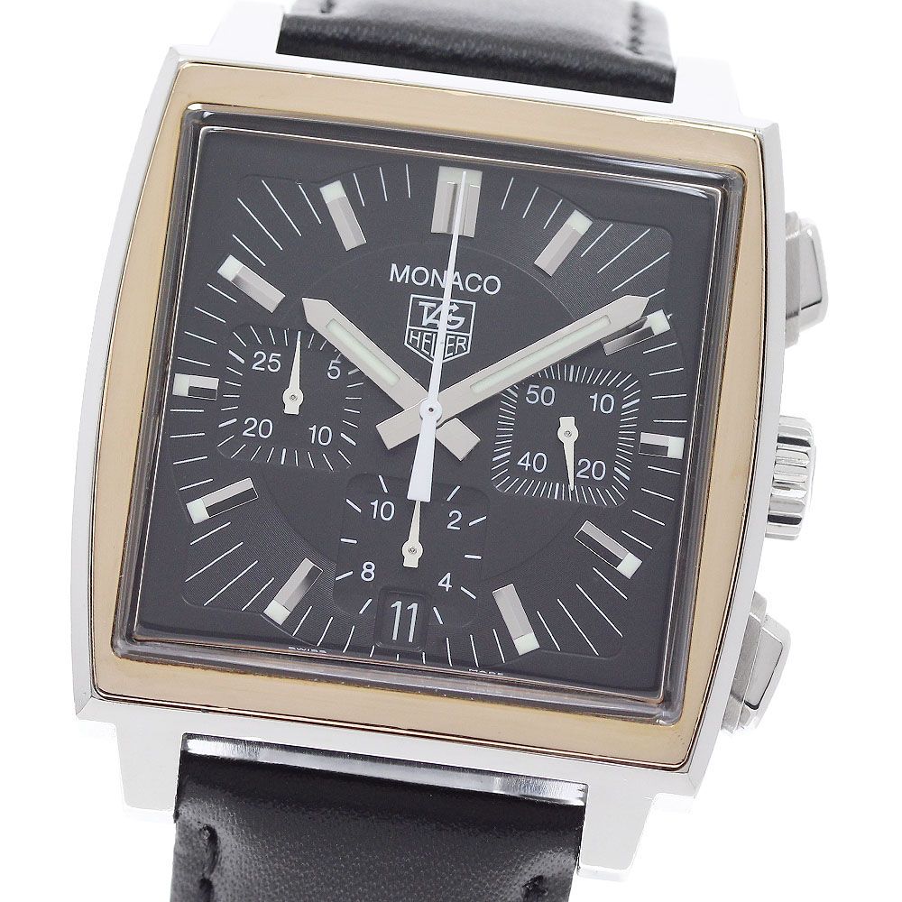 タグホイヤー TAG HEUER CW2111-0 モナコ イタリア限定 K18PGベゼル クロノグラフ 自動巻き メンズ _957420