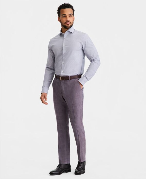 テッドベーカー メンズ ボトムス カジュアルパンツ Ted Baker Mens ModernFit Plaid Suit Separate Pants Purple パープル