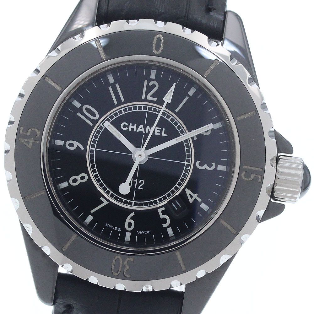 シャネル CHANEL H0680 J12 黒セラミック デイト クォーツ レディース 良品 _945899