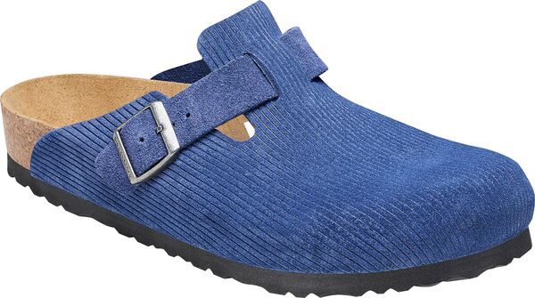【送料無料】 ビルケンシュトック レディース サンダル シューズ Birkenstock Womens Boston Suede Embossed Clogs Indigo
