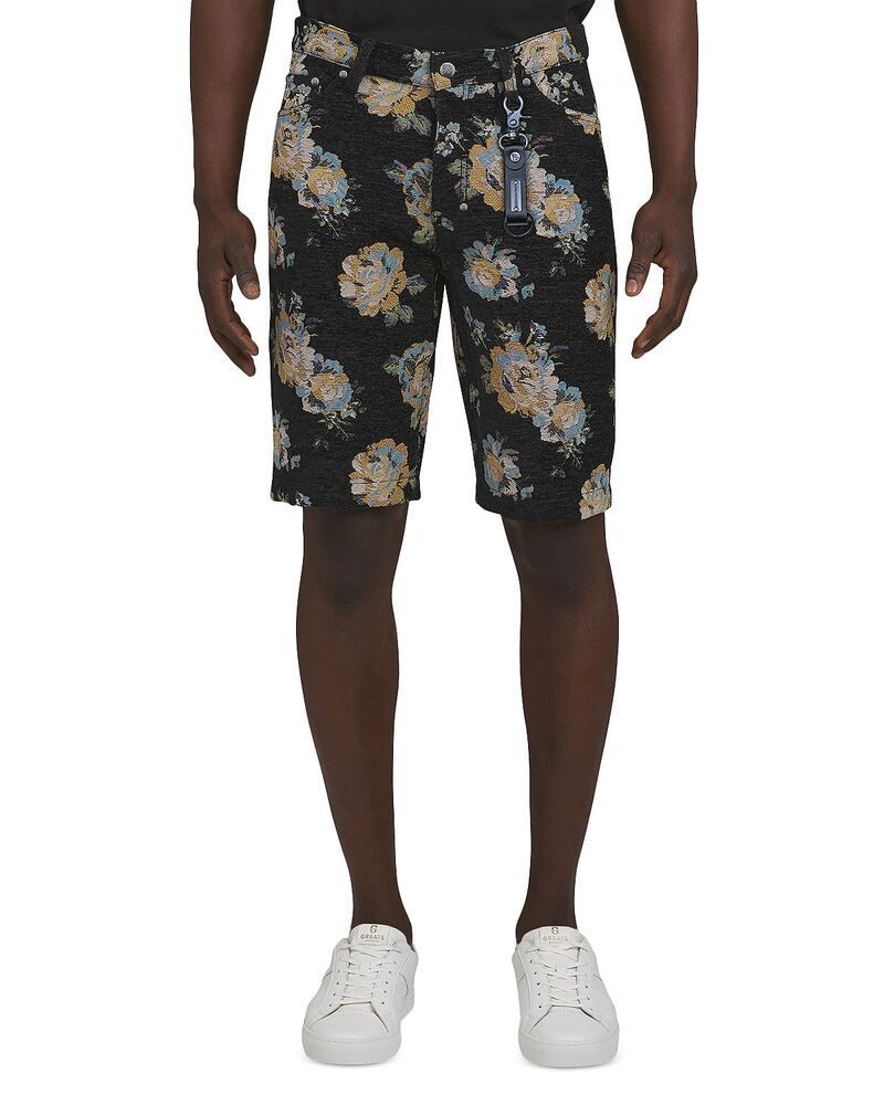 ピーアールピーエス メンズ ボトムス ハーフパンツ・ショーツ フラワー柄 ショートパンツ フラワー PRPS Prim Rose Floral Pattern Shorts Black ブラック