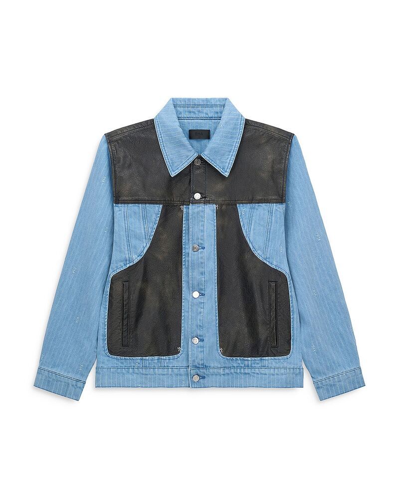 アールティーエー メンズ アウター ジャケット・ブルゾン RtA Cedricombo Two Tone Jacket Blue Pinstripe Combo ブルー