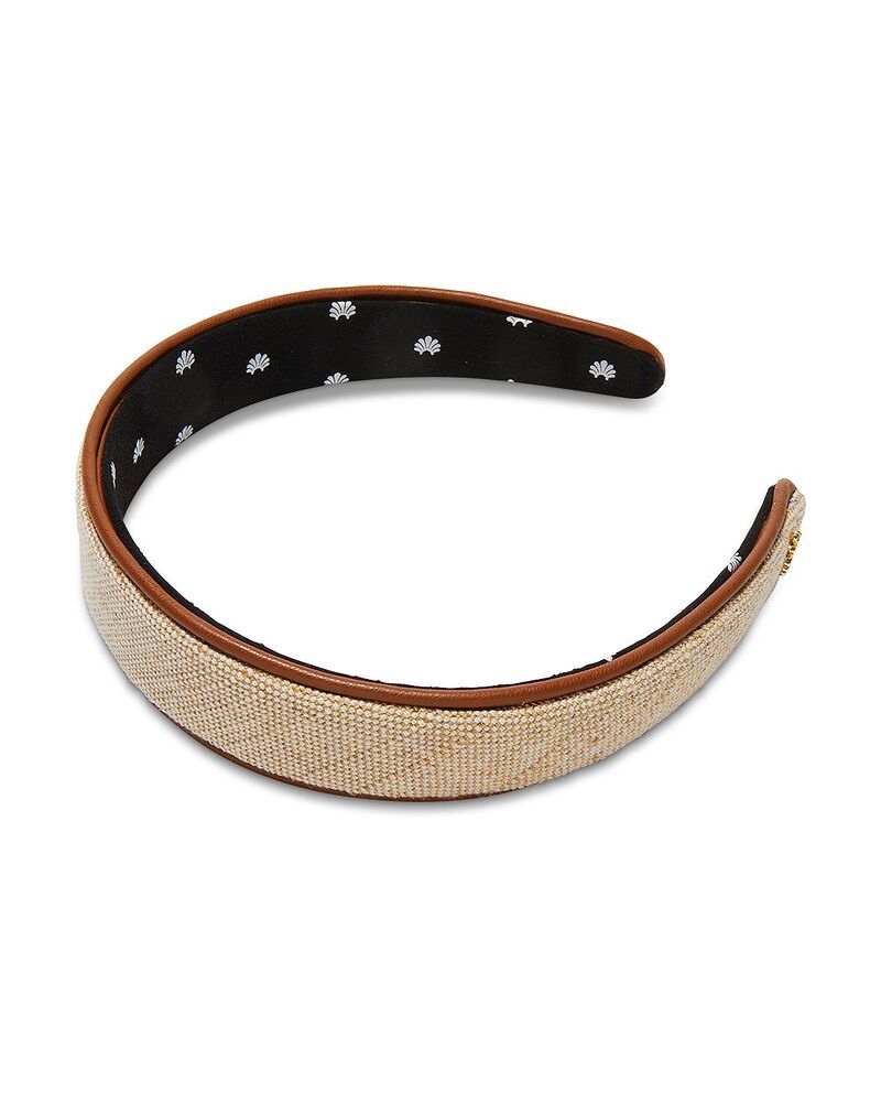 レレ サドイ レディース アクセサリー レザー フェイクレザー Lele Sadoughi Bessette Faux Leather Headband Natural Canvas