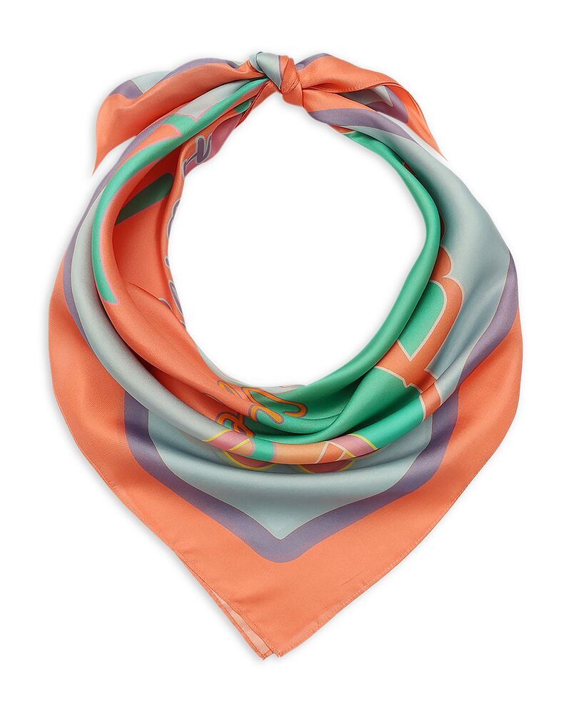 カートジェイガーロンドン レディース アクセサリー マフラー・ストール・スカーフ シルク KURT GEIGER LONDON Kurt Script Silk Scarf Coral Glow コーラル